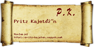 Pritz Kajetán névjegykártya